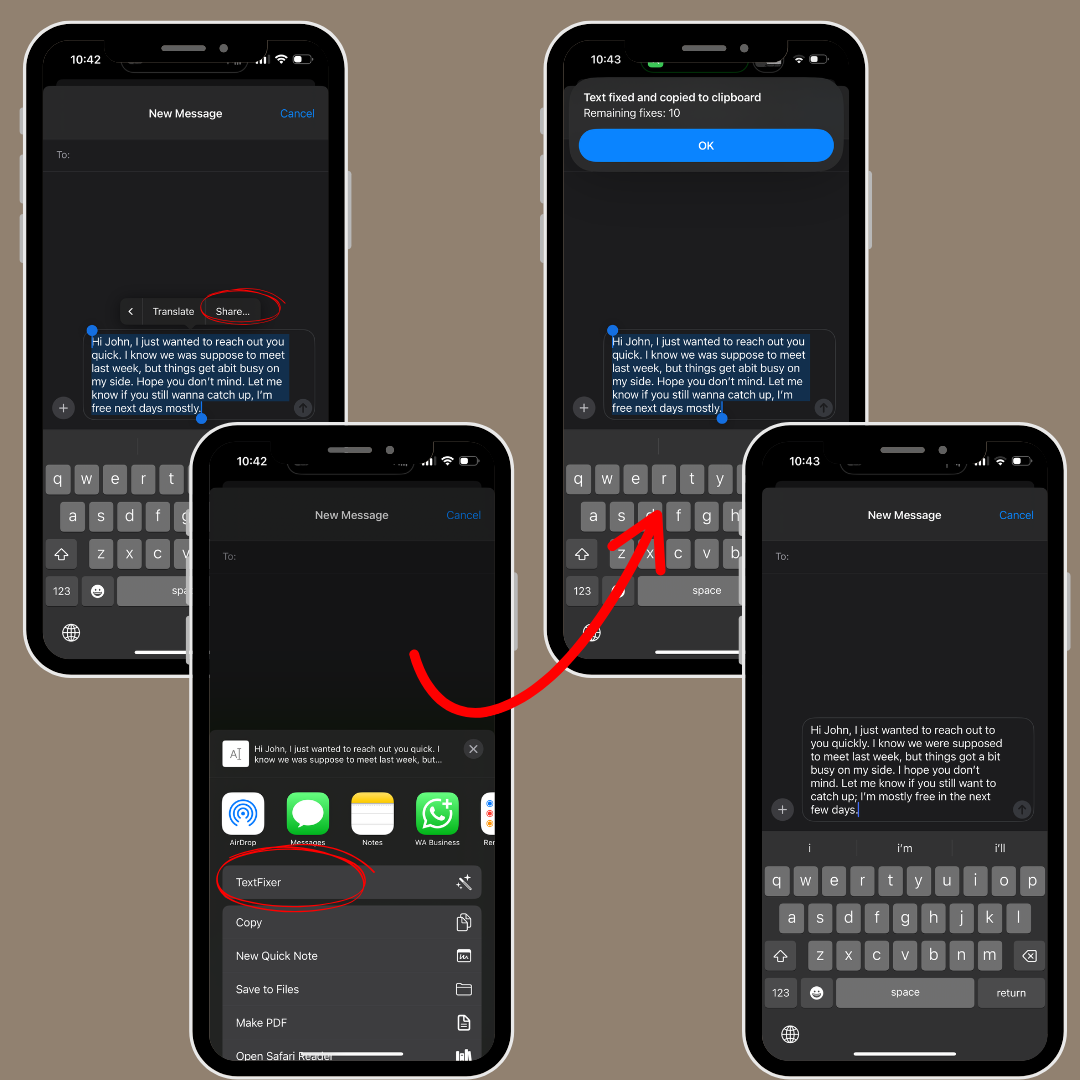 TextFixer iOS Shortcut Demo